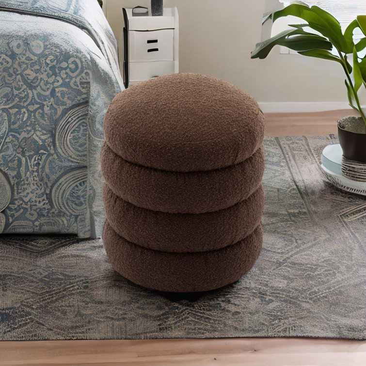 Wrought Studio Brown Round Ottoman For Home - Wayfair Canada